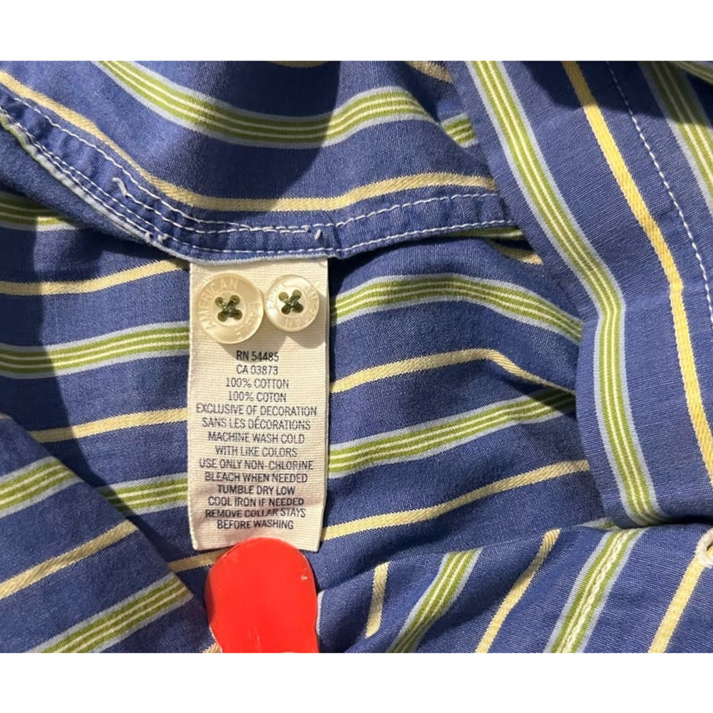 AMERICAN EAGLE OUTFITTERS Men's Button Front Vintage Fit Blue Yellow Shirt M - Picture 6 of 9